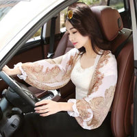 Chiffon Sun Protection Shawl with Sleeves for Outdoor Driving and Cycling
