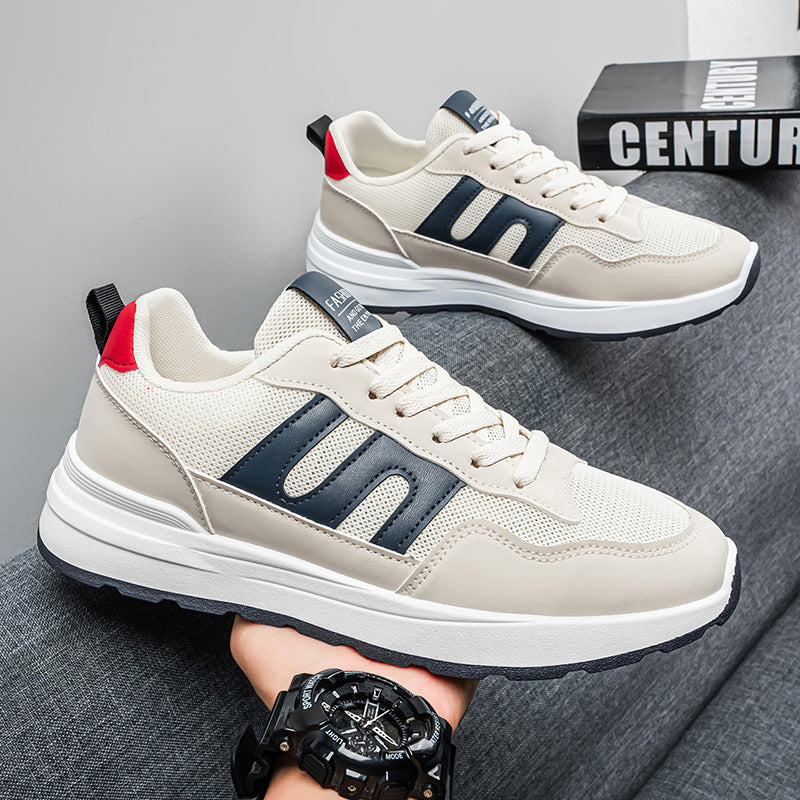 Men's Summer Breathable Mesh Casual Running Shoes Thick Sole