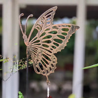 Butterfly Silhouette Garden Stake Metal Art Decor for Outdoor Yard and Lawn