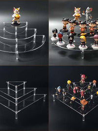 Acrylic Semicircle Display Risers for Collectibles and Small Figurines
