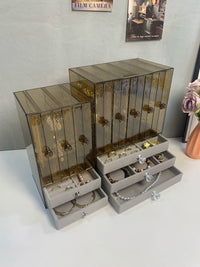 Large Capacity Jewelry Box Organizer with Display Stand for Earrings Necklaces Bracelets