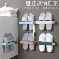 Wall-Mounted Slipper Rack for Bathroom, Punch-Free Multi-Layer Space-Saving Organizer
