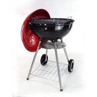 Portable Outdoor Camping BBQ Grill with Wheels - Elevated Patio Fire Pit for Roasting and Stewing