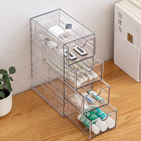 Desktop Drawer Organizer with Clear Pen Holder for Cosmetics and Stationery