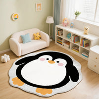 Kids' Faux Cashmere Round Rug for Living Room Bedroom and Play Area, Non-Slip Plush Floor Mat
