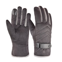 Men's Suede Winter Gloves - Thermal, Touchscreen, Windproof, Non-Slip for Outdoor Cycling
