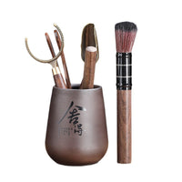 Teaware 6-Piece Set with Ebony Tea Tools and Zisha Pen Holder