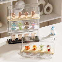 Stackable Blind Box Display Case Dustproof PET Plastic Figurine Organizer for Collectibles