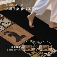 Vintage Diatomaceous Earth Bathroom Mat Absorbent Non-Slip Quick Dry Floor Mat for Toilet Entryway