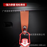 Car Seat Headrest Hook with Leather Trim - Single or Double Hook for Purses, Bags & Groceries