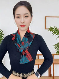 (送暖贴)新款德绒护丝巾长巾护颈加长颈长方巾围脖保暖头巾围巾