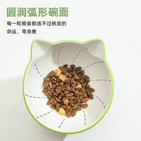 Ceramic Tilted Cat Bowl Set for Food and Water - Anti-Vomit & Anti-Black Chin Design