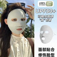 Women's Summer UV Protection Ice Silk Breathable Face Mask with Neck Gaiter and Drink Opening