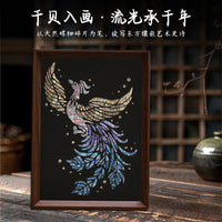 DIY Shell Inlay Picture Frame Kit with A4 Vintage Frame, Desktop Ornament for Home and Office, Creative Gift