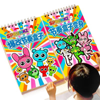 DIY Scratch Art Sticker Book for Kids - Cartoon Character Dress-Up and Rhythm Box Theme