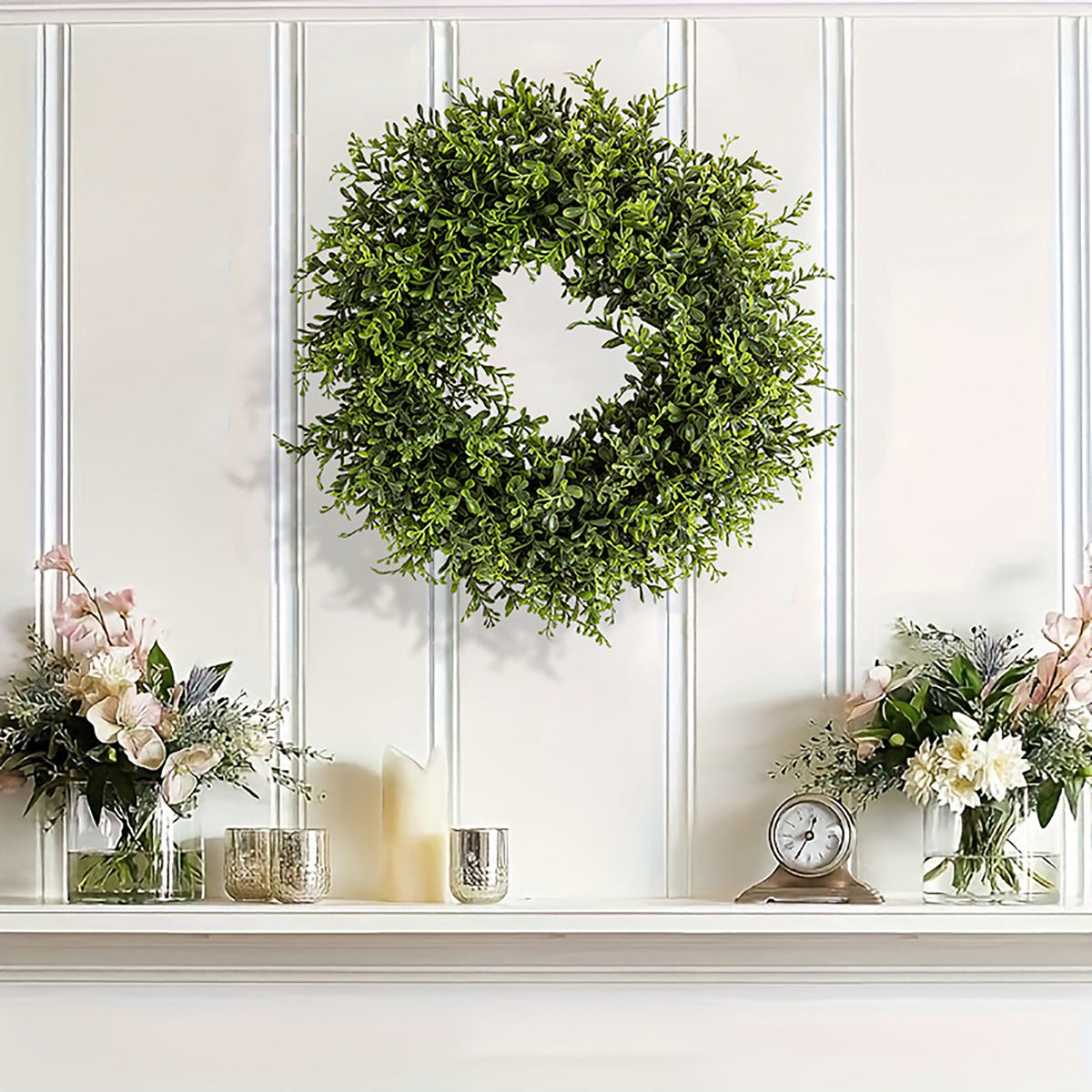 Artificial Eucalyptus and Milan Leaf Wreath for Wedding Decor and Photography Props