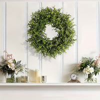 Artificial Eucalyptus and Milan Leaf Wreath for Wedding Decor and Photography Props