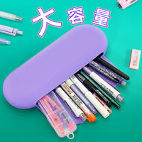 Magnetic Silicone Pencil Case Large Capacity Portable Stationery Pouch