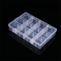 12-Grid Clear PP Storage Box with Adjustable Dividers for Small Parts and Accessories