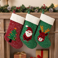 Large 18-inch Knitted Wool Christmas Stockings for Tree Decoration and Gifts