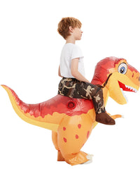 Inflatable Dinosaur Rider Costume for Kids - Tyrannosaurus Rex, Allosaurus, Velociraptor, or Dragon