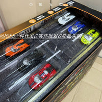 Guangwei Qidi 1:64 Diecast Car Parking Garage Display Case with 6 Cars