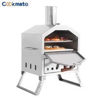 Outdoor Stainless Steel Wood-Fired Pizza Oven and BBQ Grill