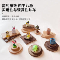 Walnut Wood Display Base for Figurines and Miniatures