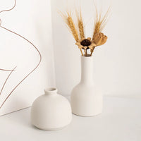 Nordic Ceramic Mini Vase with Artificial Plant Decor for Home Living Room Tabletop