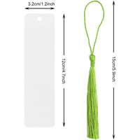 Clear Acrylic Bookmark Blanks with Tassels for DIY Crafts and Gifts