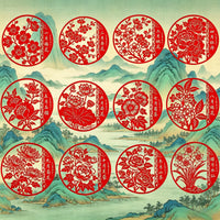2026 Chinese Style Twelve Flower Seasons Cross Stitch Kit for Living Room Dining Room Decor