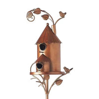 Outdoor Metal Hummingbird Feeder Birdhouse Garden Decor