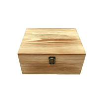 Vintage Wooden Storage Box with Lock Clasp, Flip-Top Keepsake Organizer for Gifts and Favors