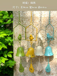 Outdoor Garden Decor Iron Art Hanging Bird Wind Chime Balcony Arrangement Door Hanging Cast Iron Wall Decoration
