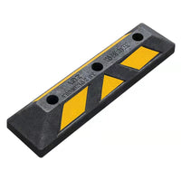 Rubber Parking Wheel Stop with Reflective Strips, Car Stopper for Garages and Driveways