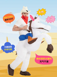 Inflatable Cowboy Rider Costume for Adults - Funny Party Cosplay Outfit