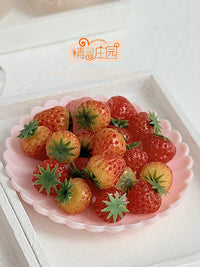 Miniature Dollhouse Food Model Strawberry Raspberry Bread Clay for BJD OB11 Dolls