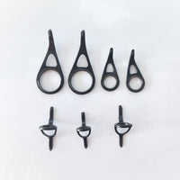 Carbon Fiber Fishing Rod Guide Rings for Lure Rods, KW Double Foot Line Guides DIY Accessories