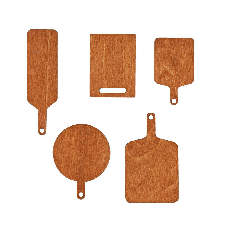 Miniature Wooden Tray and Kitchen Utensil Set for Dollhouse Decor and Play