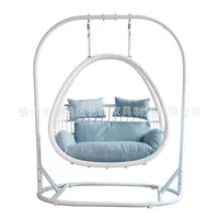 Outdoor Rattan Hanging Basket Chair, Indoor Outdoor Swing Chair, Single/Double Rattan Wicker Hanging Egg Chair