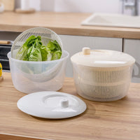 Manual Salad Spinner and Vegetable Dehydrator with Drain Basket, Large Capacity