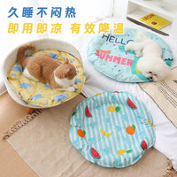 Pet Cooling Mat Summer Dog Cat Bed Round/Rectangular Ice Pad for Small Medium Dogs and Cats