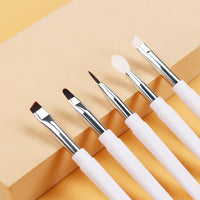 Portable Makeup Brush Set with Dustproof Cover - Eyebrow and Eyeliner Brushes