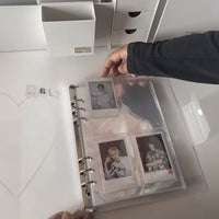 Korean Style A5 4-Pocket Loose-Leaf Photocard Binder for Instax & Small Cards