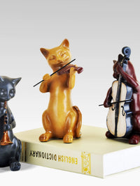 Creative Cute Cat Figurine Resin American Country Style Home Decor Luxury Band Crafts Ornaments