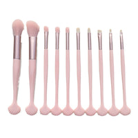 10-Piece Seashell Handle Makeup Brush Set for Beginners