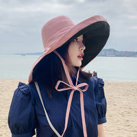 Women's Reversible Wide Brim Sun Hat UV Protection Fisherman Cap