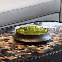 Hand-Hammered Pure Copper Moss Bonsai Basin for Green Plants and Landscape Decor