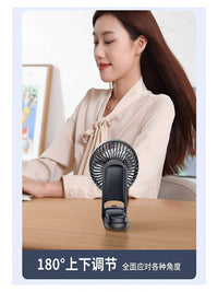 Portable Handheld Fan with LED Flashlight, Rechargeable Personal Fan for Travel, Desk, and Neck, Long-Lasting Battery