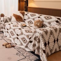 Plush Fleece Sofa Cover Blanket for Winter - Thickened Warm Sofa Throw